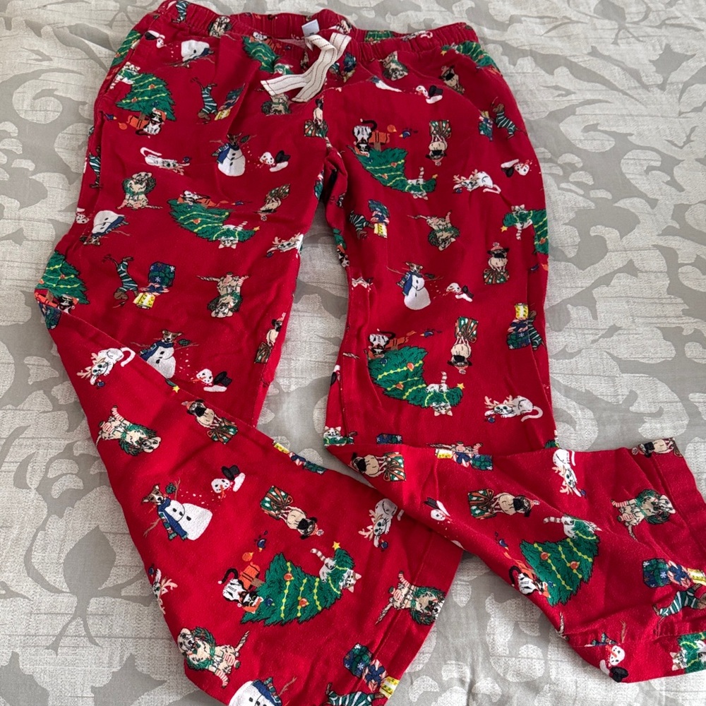 Old Navy Red Holiday Print Kids Pajama Bottoms